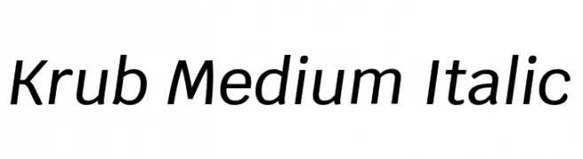 Krub Medium Italic  Frei Schriftart Herunterladen