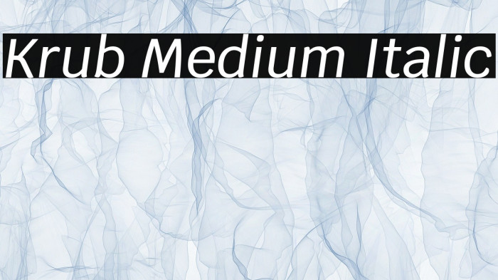 Krub Medium Italic Font examples