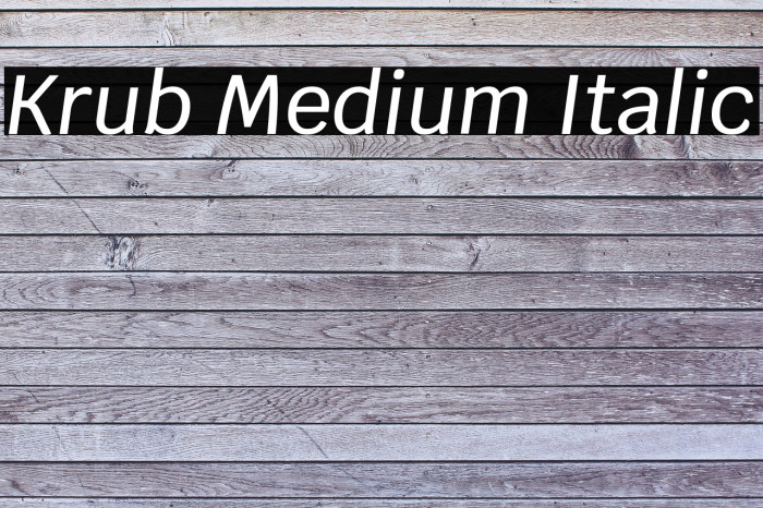 Krub Medium Italic Font examples