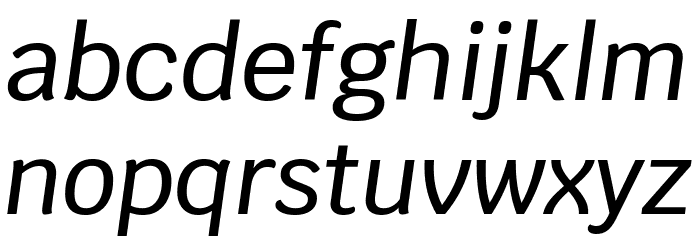 Krub Medium Italic Font LOWERCASE