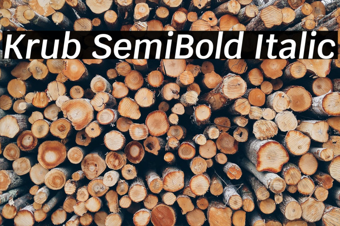 Krub SemiBold Italic Font examples