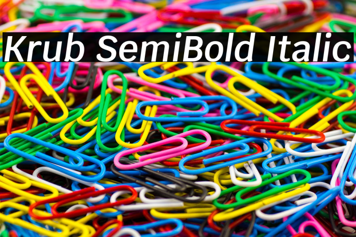 Krub SemiBold Italic Font examples