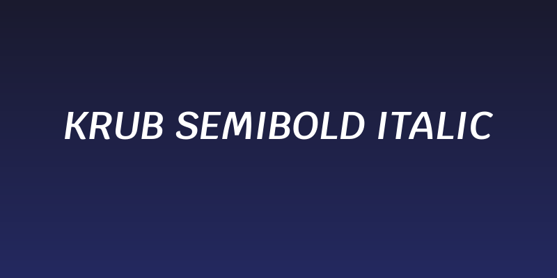 Krub SemiBold Italic Social Header