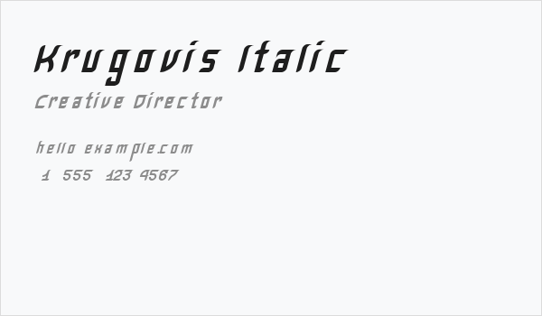 Krugovis-Italic Business Card