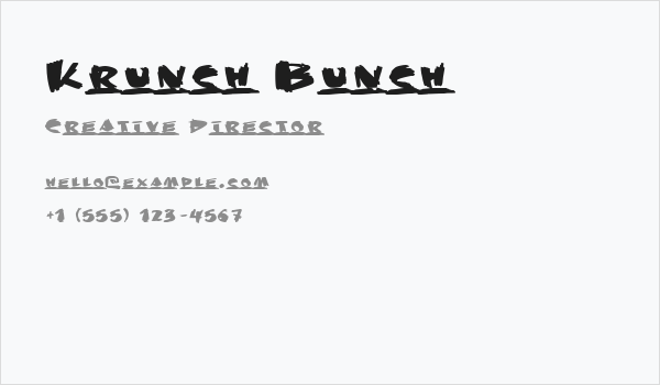 Krunch Bunch Business Card
