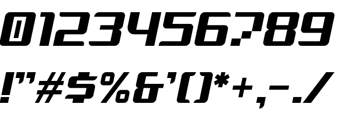 Krunch Italic Font OTHER CHARS
