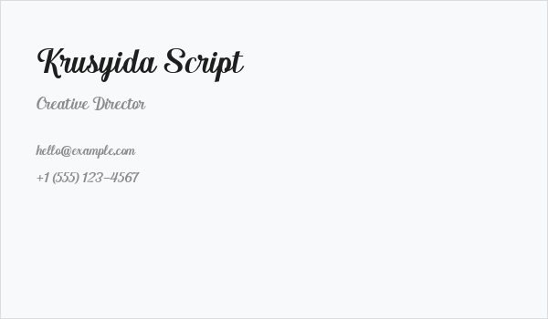Krusyida Script Business Card
