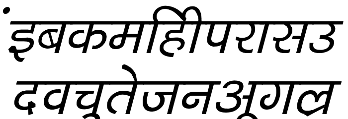 Kruti Dev 040 Italic Font LOWERCASE