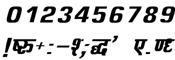 Kruti Dev 060 Bold Italic Font OTHER CHARS