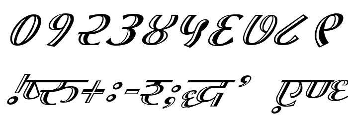Kruti Dev 070 Italic Font OTHER CHARS