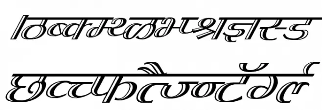 Kruti Dev 070 Italic Schriftart Groß