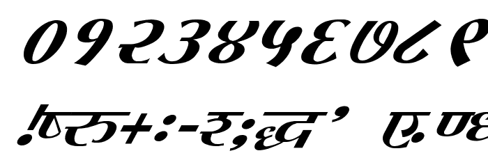 Kruti Dev 080 Italic Font OTHER CHARS