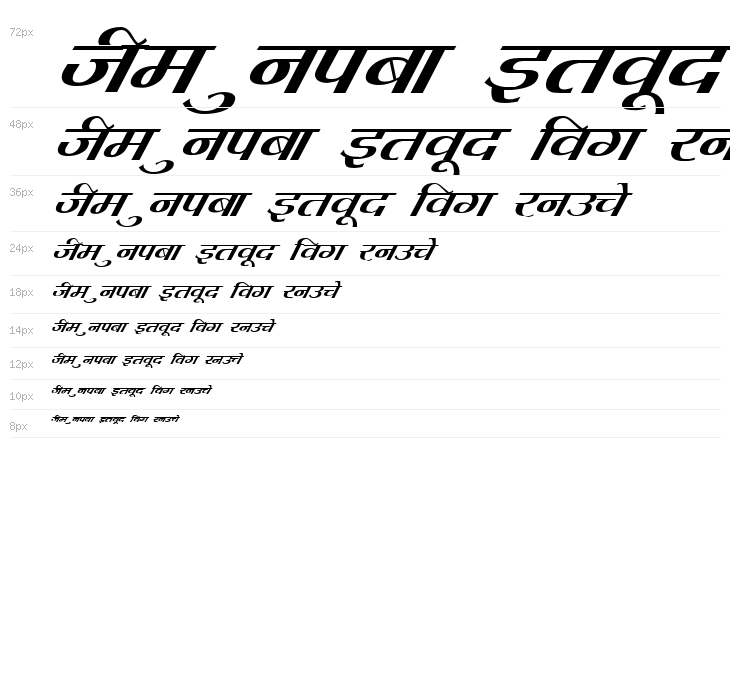 Kruti Dev 080  Italic Waterfall