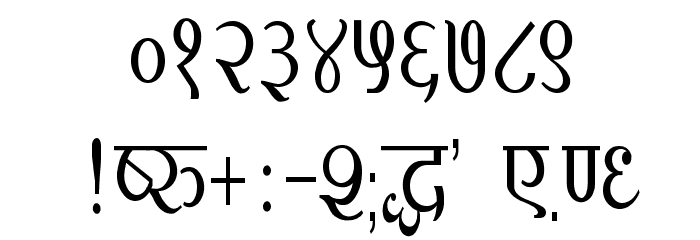 Kruti Dev 100 Condensed Font OTHER CHARS