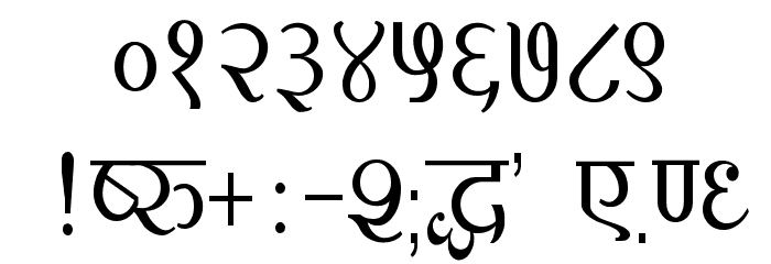 Kruti Dev 100 Thin Font OTHER CHARS