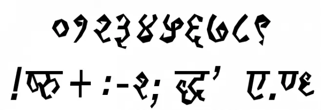 Kruti Dev 120 Condensed Font OTHER CHARS