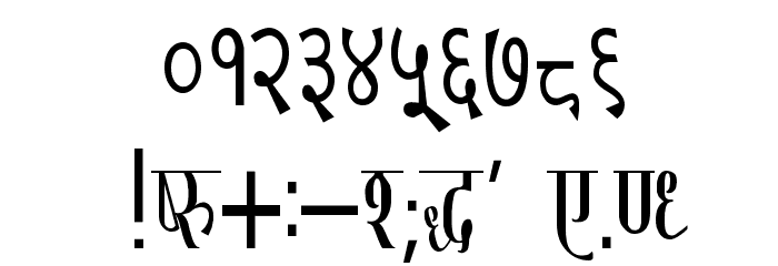 Kruti Dev 130 Condensed Font OTHER CHARS