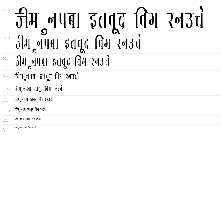 Kruti Dev 130 Condensed Waterfall