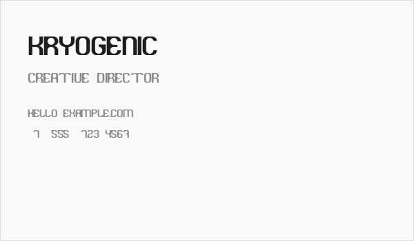 Kryogenic Business Card