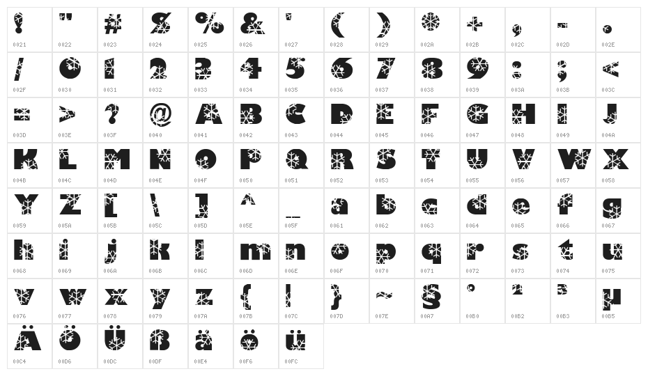 Krystal Character Map
