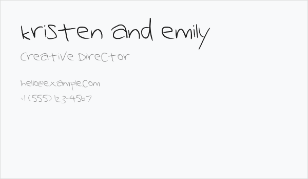 kristen and emily Business Card