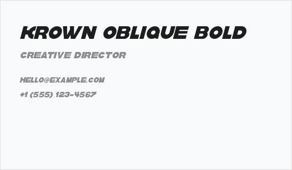 krown oblique Bold Business Card