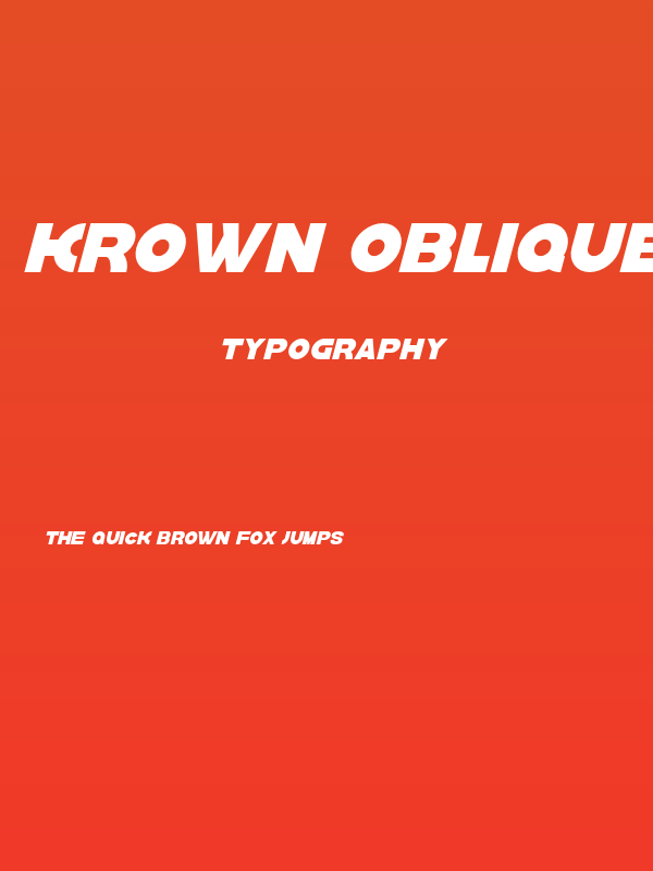 krown oblique Bold Poster