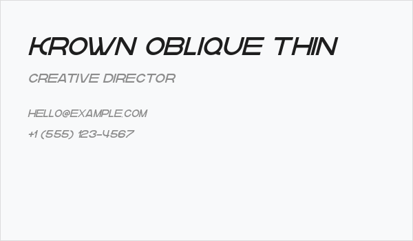 krown oblique Thin Business Card