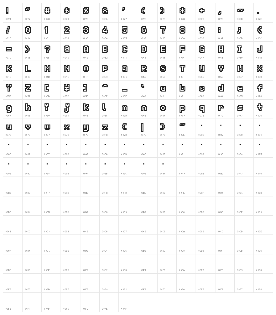 KS-PetitHeartOutline10_1 Character Map
