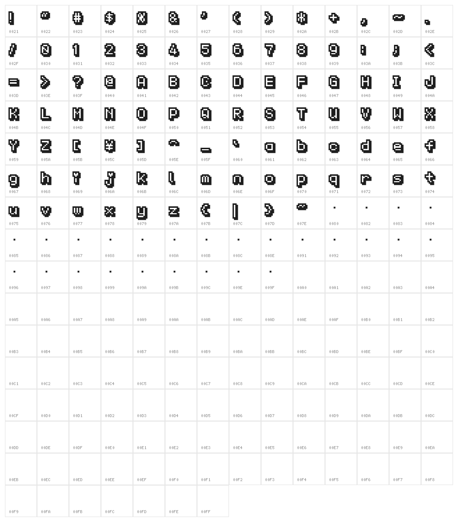 KS-PetitHeartOutline10_5 Character Map