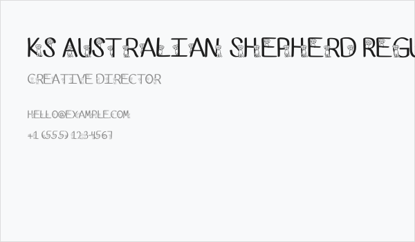 Ks Australian Shepherd Regular Business Card