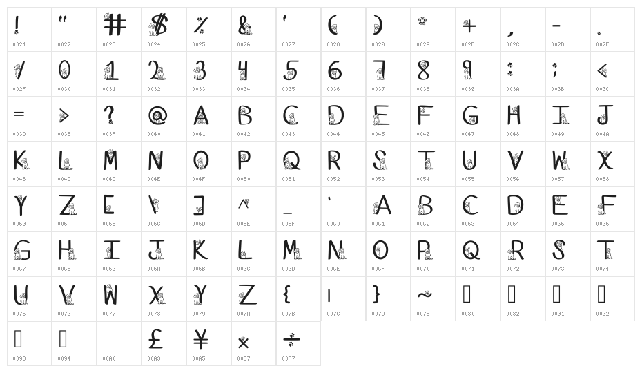 Ks Boxer Hide N Seek Regular Character Map