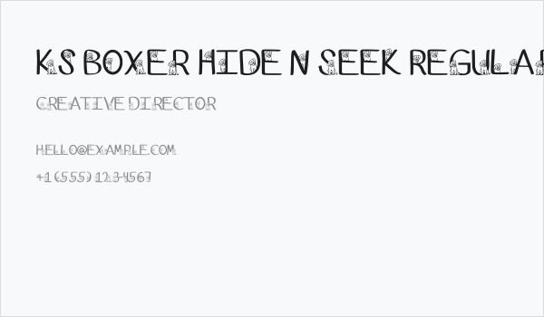 Ks Boxer Hide N Seek Regular Business Card
