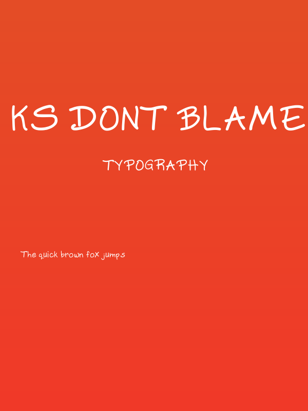 Ks Dont Blame Me Regular Poster