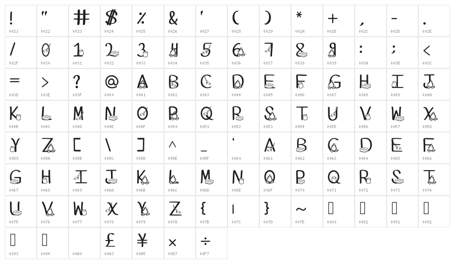 Ks I Love You Smore Regular Character Map