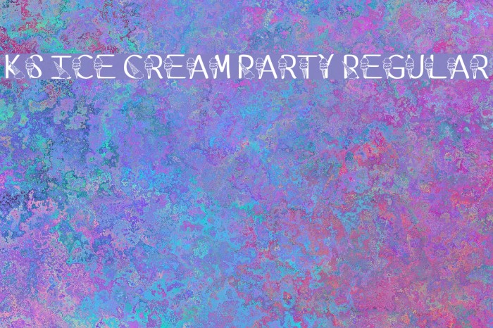 Ks Ice Cream Party Regular Font examples