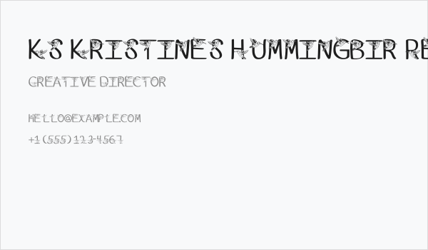 Ks Kristines Hummingbir Regular Business Card