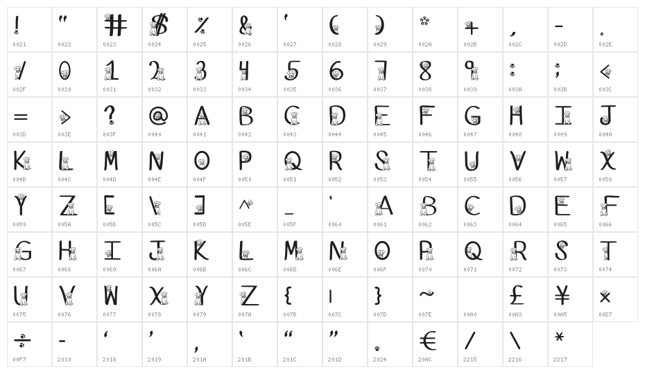 Ks Schnauzer Hide N See Regular Character Map