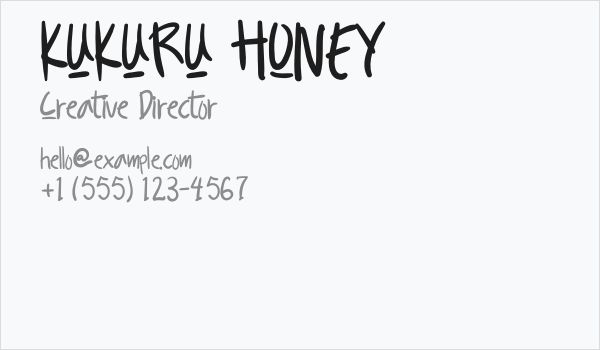 KUKURU HONEY Business Card