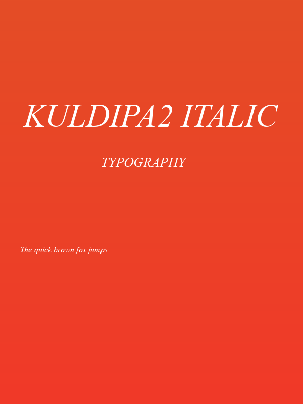 KULDIPA2 Italic Poster