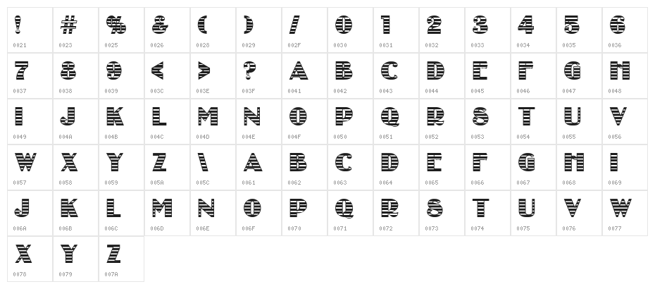 KURTISBLOW Character Map