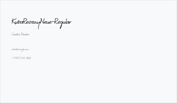 KubaRecznyNeue-Regular Business Card