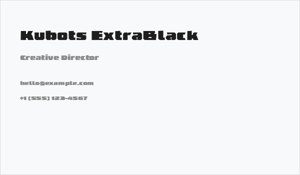 Kubots ExtraBlack Business Card
