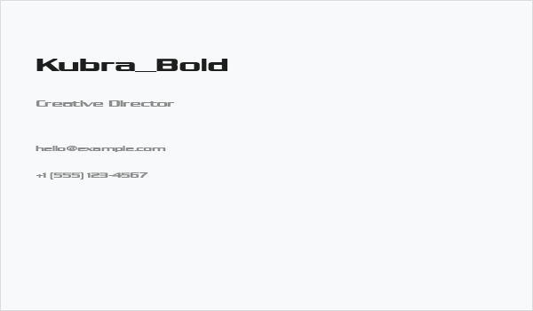 Kubra_Bold Business Card