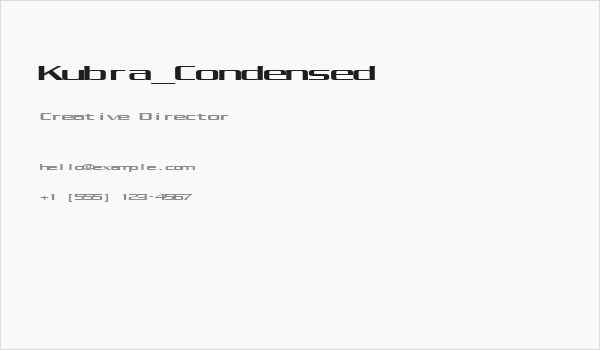 Kubra_Condensed Business Card