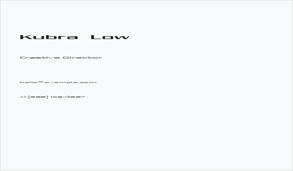 Kubra_Low Business Card