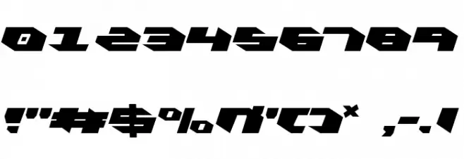 Kubrick Condensed Leftalic Font OTHER CHARS