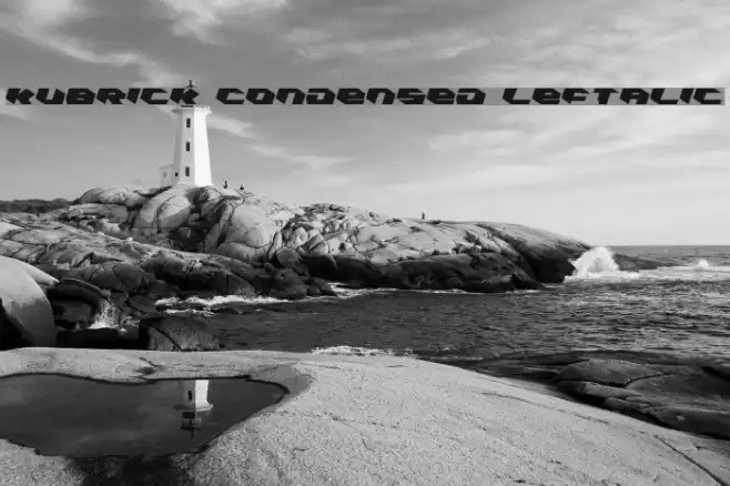Kubrick Condensed Leftalic Font examples