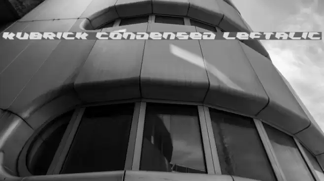 Kubrick Condensed Leftalic Font examples