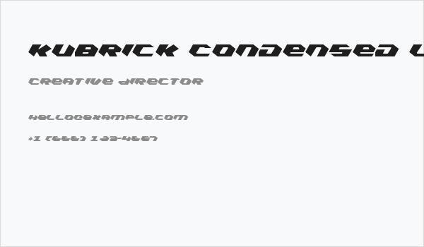 Kubrick Condensed Light Business Card